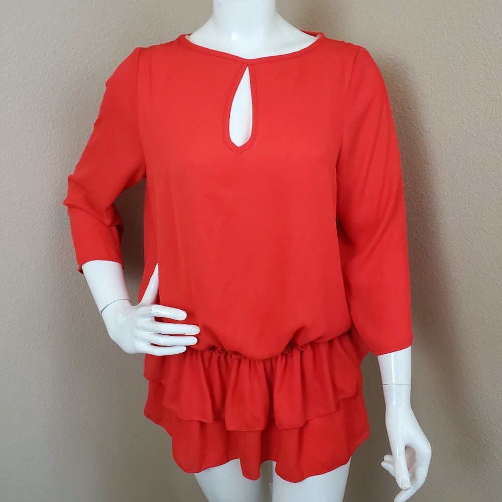 MICHAEL TYLER 3/4 Sleeve Poppy Red Top~NEW~Size S/P